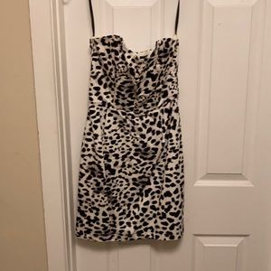 Black and white leopard dress